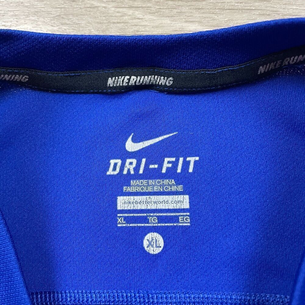 Nike Shirt Mens Extra Large Blue Running Active Training Dri Fit - Picture 4 of 9